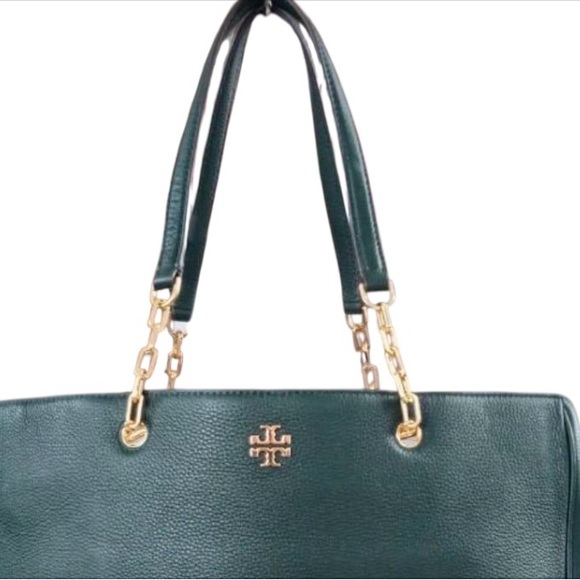 Tory Burch Green Carter Tote Forest Green with Gold Accents NWOT - Picture 11 of 12